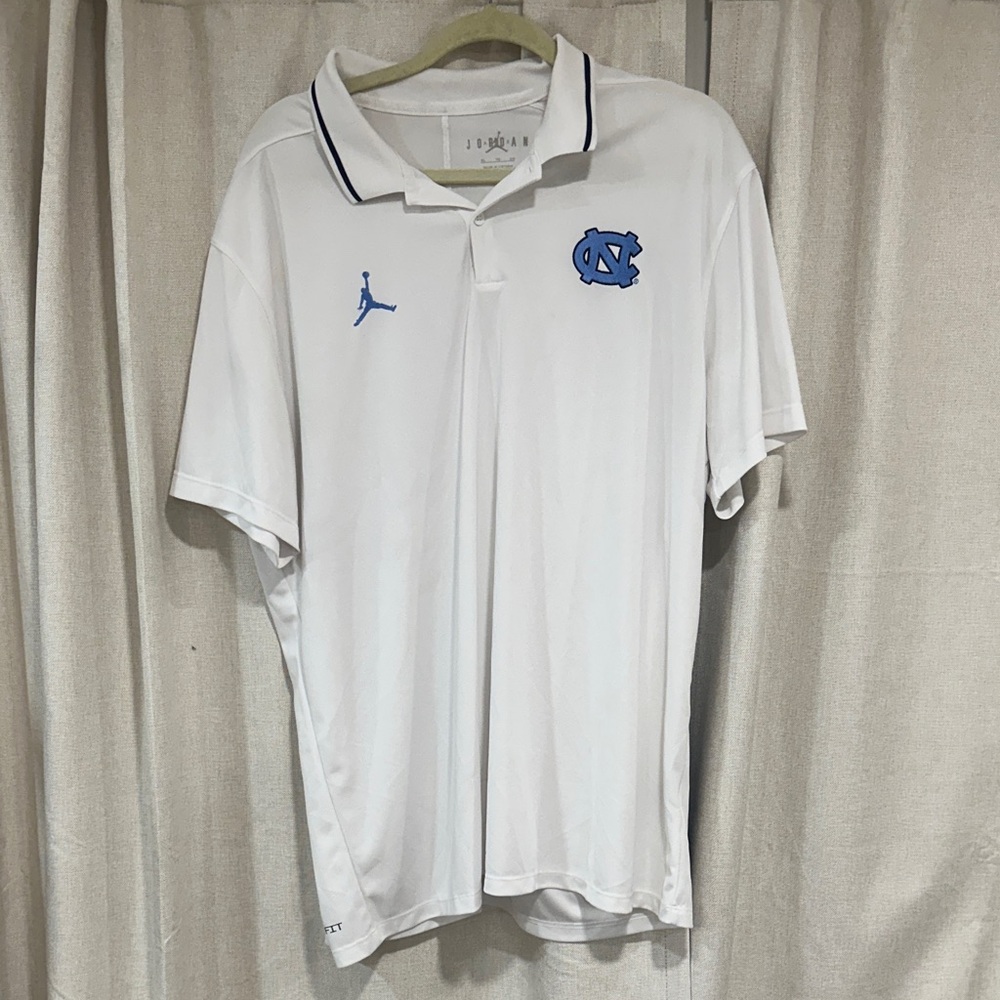 Jordan Men's North Carolina White and Blue Polo Shirt
